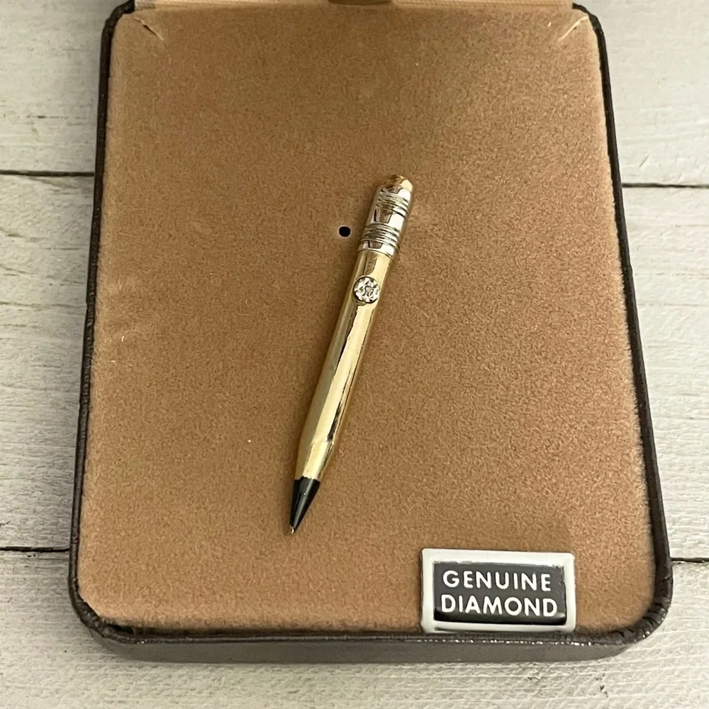 DANTÉ x THINGS REMEMBERED Vintage Two Tone Genuine Diamond Pencil Tie Tack
